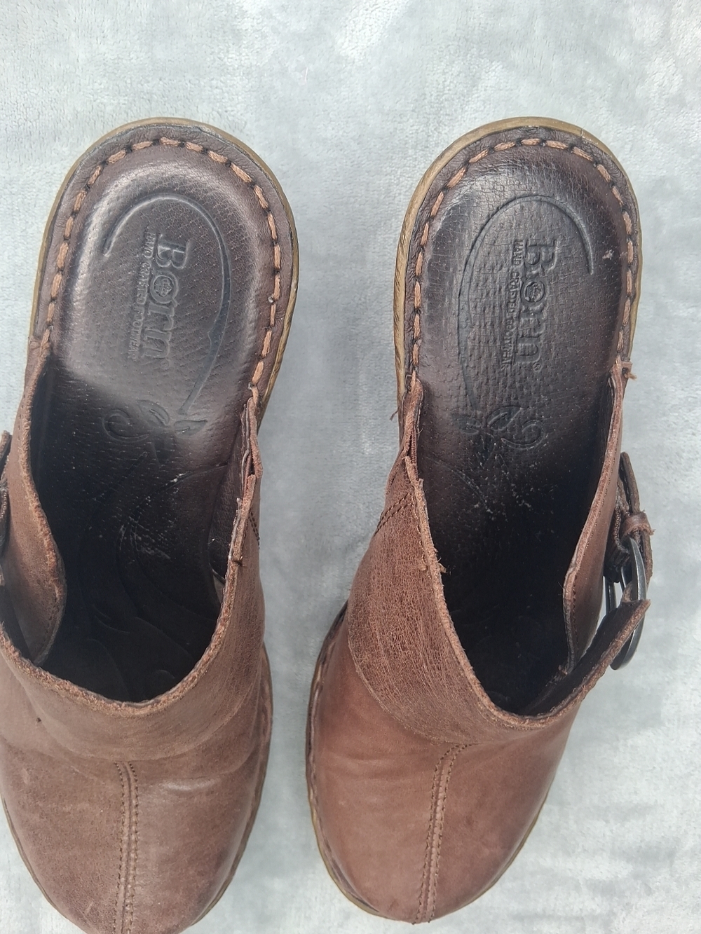 Born Strap Buckle Detail Clog Mule Slip On Shoes Mocha Brown Sz 9 - Picture 6 of 16